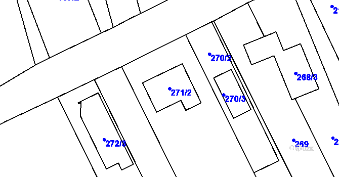 Parcela st. 271/2 v KÚ Popovice u Rajhradu, Katastrální mapa