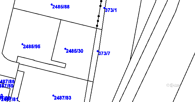 Parcela st. 373/7 v KÚ Popovice u Rajhradu, Katastrální mapa