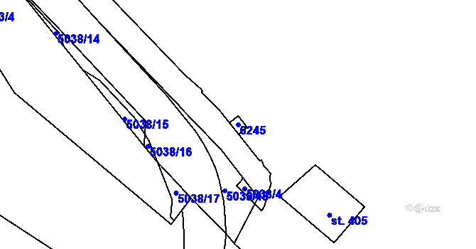 Parcela st. 6245 v KÚ Popovice u Uherského Hradiště, Katastrální mapa