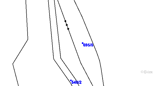 Parcela st. 695/5 v KÚ Popovice u Uherského Hradiště, Katastrální mapa