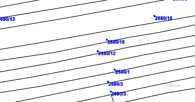Parcela st. 2680/12 v KÚ Popovice u Uherského Hradiště, Katastrální mapa