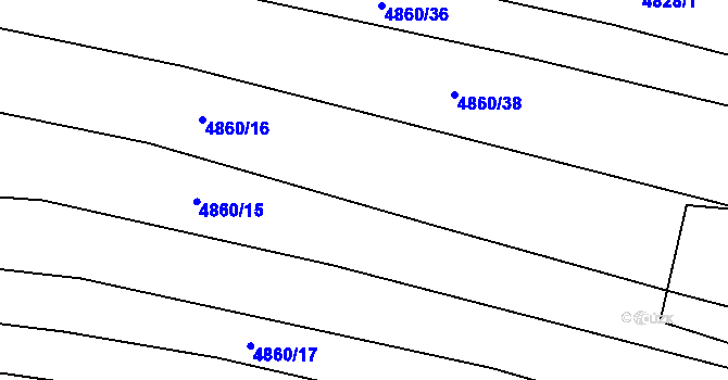 Parcela st. 4860/33 v KÚ Popovice u Uherského Hradiště, Katastrální mapa
