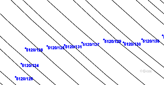 Parcela st. 5120/127 v KÚ Popovice u Uherského Hradiště, Katastrální mapa