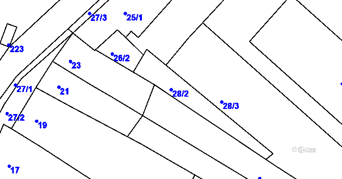 Parcela st. 28/2 v KÚ Popůvky u Brna, Katastrální mapa
