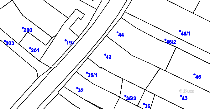 Parcela st. 42 v KÚ Popůvky u Brna, Katastrální mapa