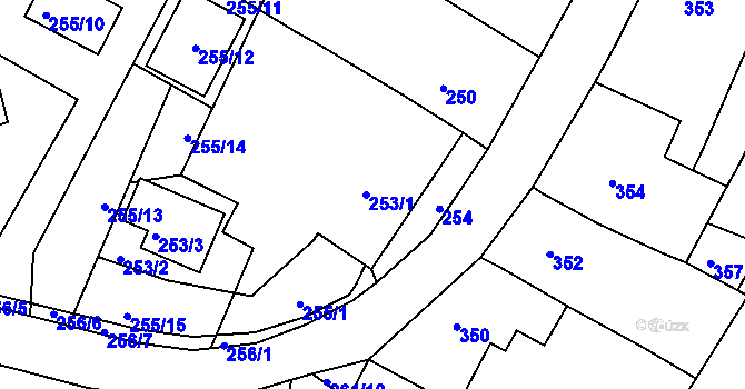 Parcela st. 253 v KÚ Popůvky u Brna, Katastrální mapa