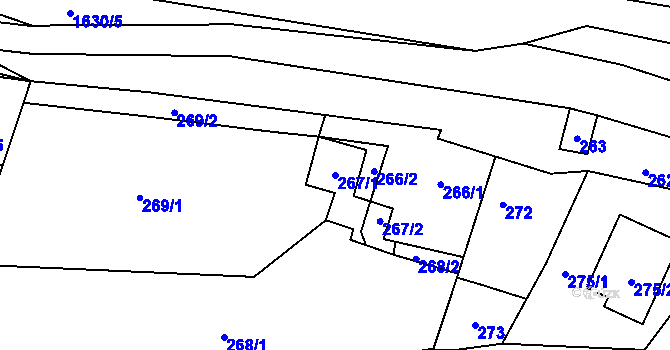 Parcela st. 267 v KÚ Popůvky u Brna, Katastrální mapa