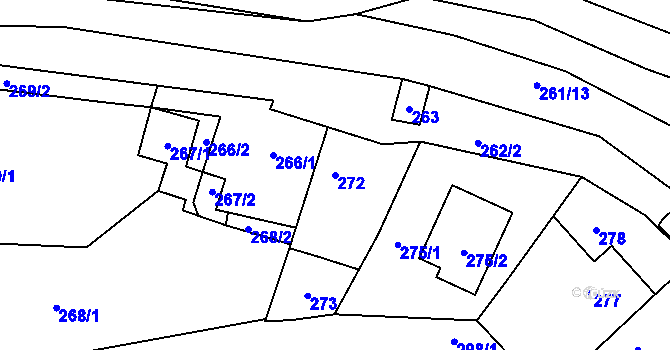 Parcela st. 272 v KÚ Popůvky u Brna, Katastrální mapa