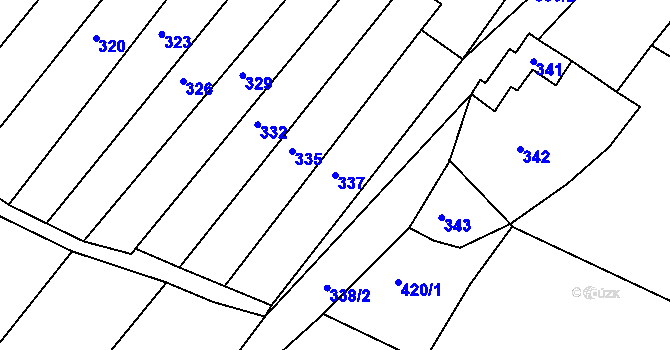 Parcela st. 337 v KÚ Popůvky u Brna, Katastrální mapa