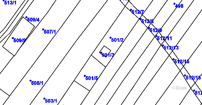 Parcela st. 501/3 v KÚ Popůvky u Brna, Katastrální mapa