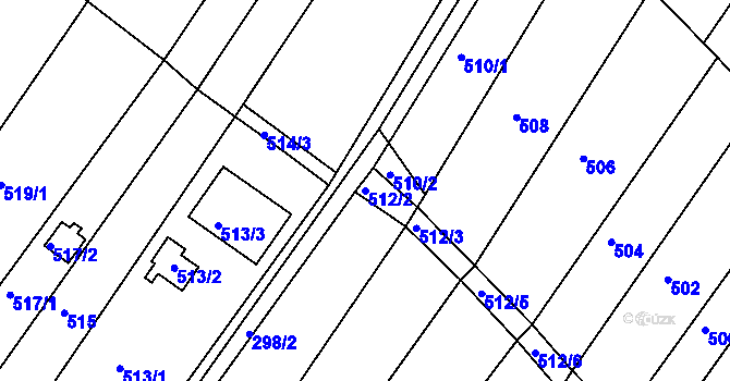Parcela st. 512/2 v KÚ Popůvky u Brna, Katastrální mapa