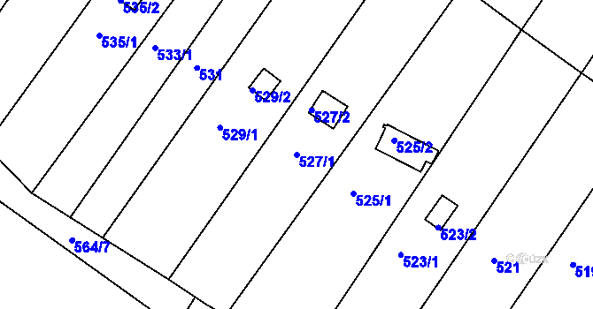 Parcela st. 527/1 v KÚ Popůvky u Brna, Katastrální mapa