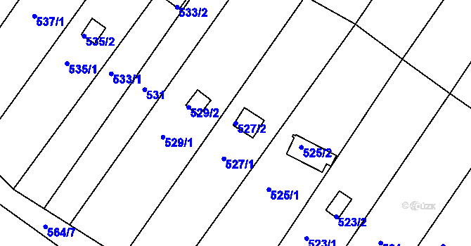 Parcela st. 527/2 v KÚ Popůvky u Brna, Katastrální mapa