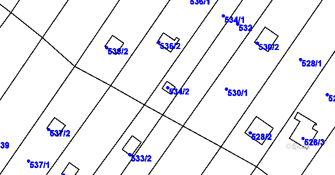 Parcela st. 534/2 v KÚ Popůvky u Brna, Katastrální mapa