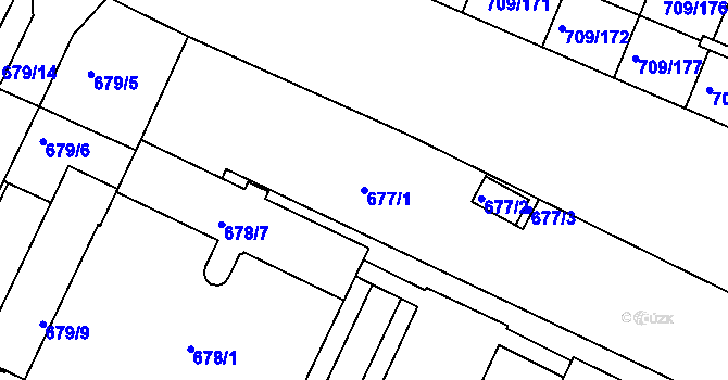 Parcela st. 677/1 v KÚ Popůvky u Brna, Katastrální mapa