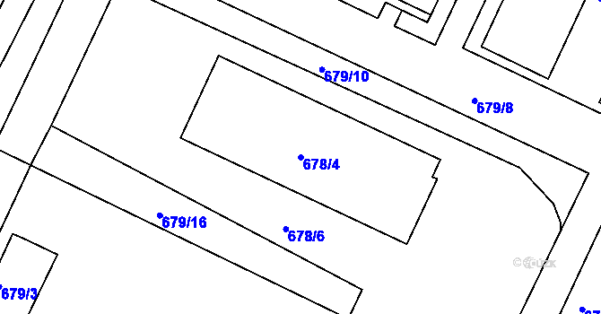 Parcela st. 678/4 v KÚ Popůvky u Brna, Katastrální mapa