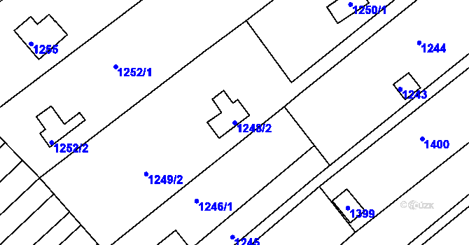 Parcela st. 1248/2 v KÚ Popůvky u Brna, Katastrální mapa