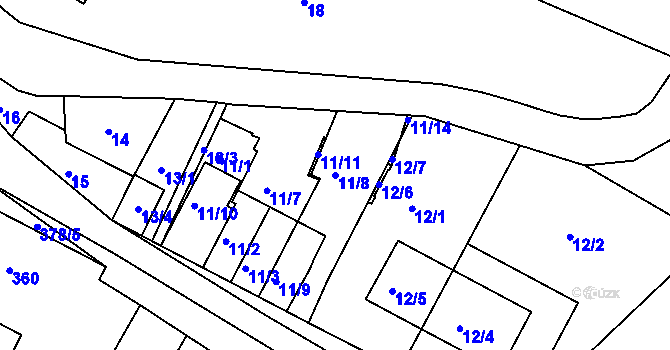 Parcela st. 11/8 v KÚ Popůvky u Brna, Katastrální mapa