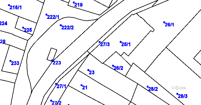 Parcela st. 25/2 v KÚ Popůvky u Brna, Katastrální mapa