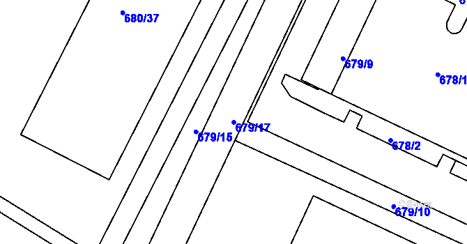 Parcela st. 679/17 v KÚ Popůvky u Brna, Katastrální mapa