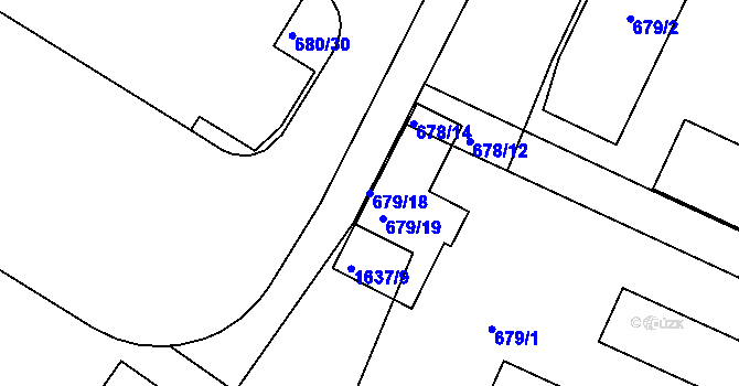 Parcela st. 679/18 v KÚ Popůvky u Brna, Katastrální mapa