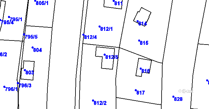 Parcela st. 812/5 v KÚ Popůvky u Brna, Katastrální mapa