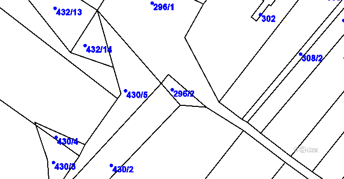 Parcela st. 296/2 v KÚ Popůvky u Brna, Katastrální mapa