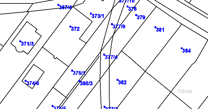 Parcela st. 377/4 v KÚ Popůvky u Brna, Katastrální mapa