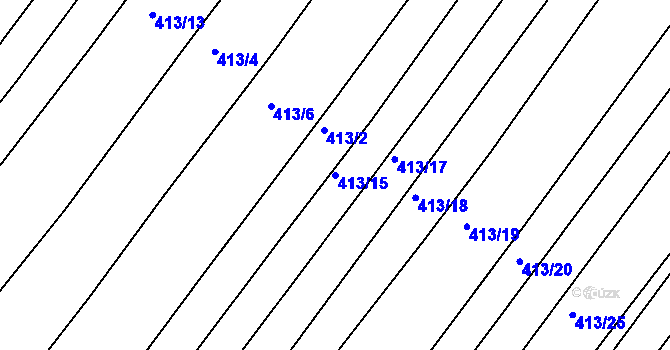 Parcela st. 413/15 v KÚ Popůvky u Brna, Katastrální mapa