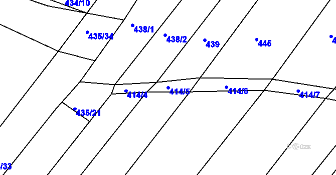 Parcela st. 414/5 v KÚ Popůvky u Brna, Katastrální mapa