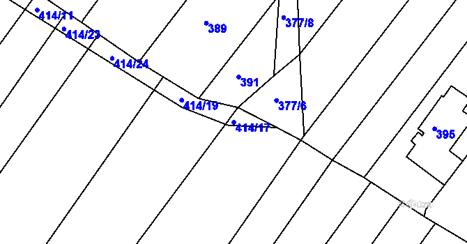 Parcela st. 414/17 v KÚ Popůvky u Brna, Katastrální mapa