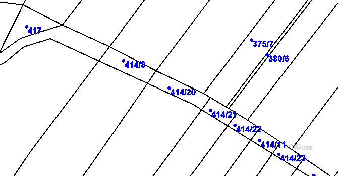Parcela st. 414/20 v KÚ Popůvky u Brna, Katastrální mapa