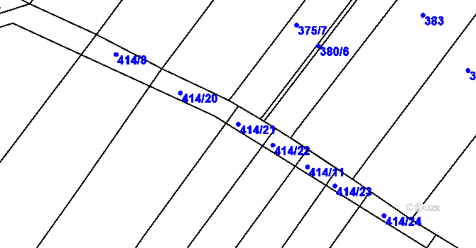 Parcela st. 414/21 v KÚ Popůvky u Brna, Katastrální mapa