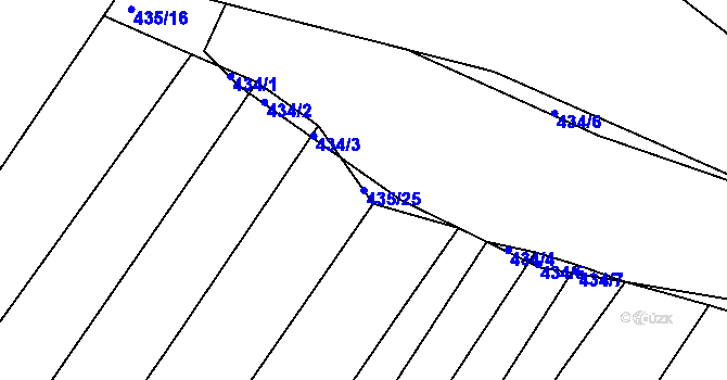 Parcela st. 435/25 v KÚ Popůvky u Brna, Katastrální mapa