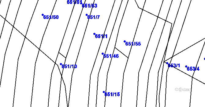 Parcela st. 651/46 v KÚ Popůvky u Brna, Katastrální mapa