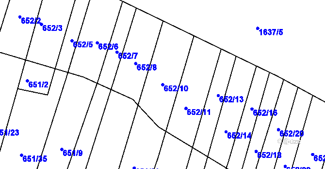 Parcela st. 652/10 v KÚ Popůvky u Brna, Katastrální mapa