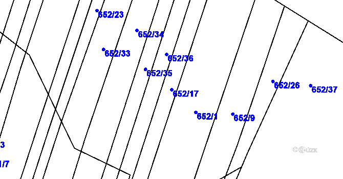 Parcela st. 652/17 v KÚ Popůvky u Brna, Katastrální mapa