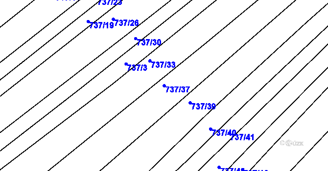 Parcela st. 737/37 v KÚ Popůvky u Brna, Katastrální mapa