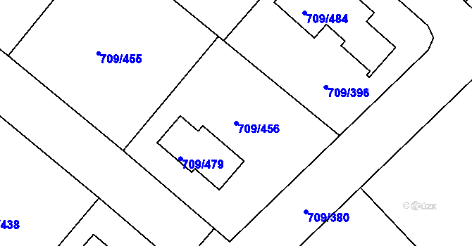 Parcela st. 709/456 v KÚ Popůvky u Brna, Katastrální mapa