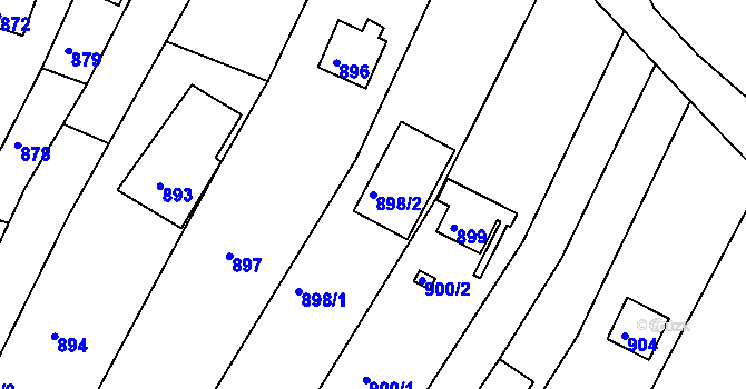 Parcela st. 898/2 v KÚ Popůvky u Brna, Katastrální mapa
