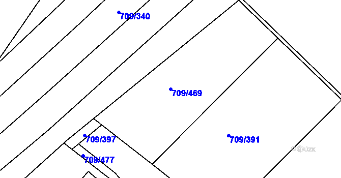 Parcela st. 709/469 v KÚ Popůvky u Brna, Katastrální mapa