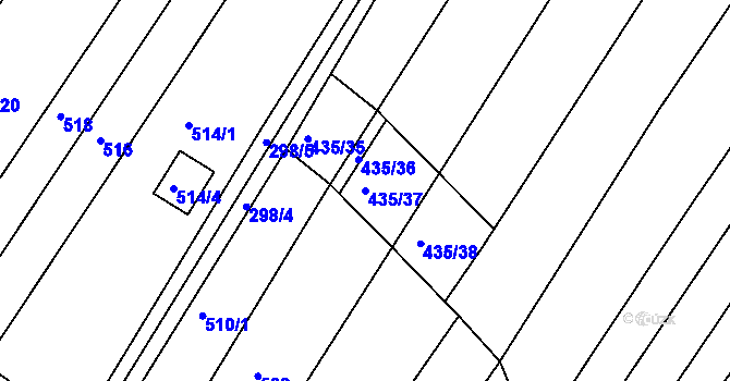 Parcela st. 435/37 v KÚ Popůvky u Brna, Katastrální mapa