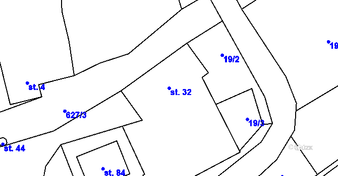 Parcela st. 32 v KÚ Popůvky nad Jihlavou, Katastrální mapa