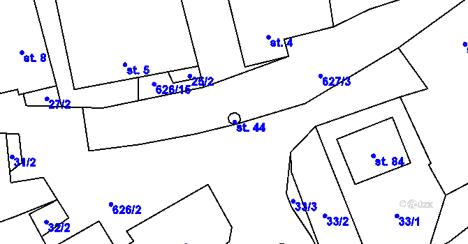 Parcela st. 44 v KÚ Popůvky nad Jihlavou, Katastrální mapa