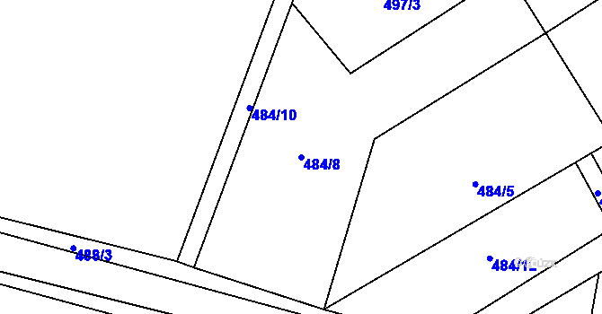 Parcela st. 484/8 v KÚ Popůvky nad Jihlavou, Katastrální mapa