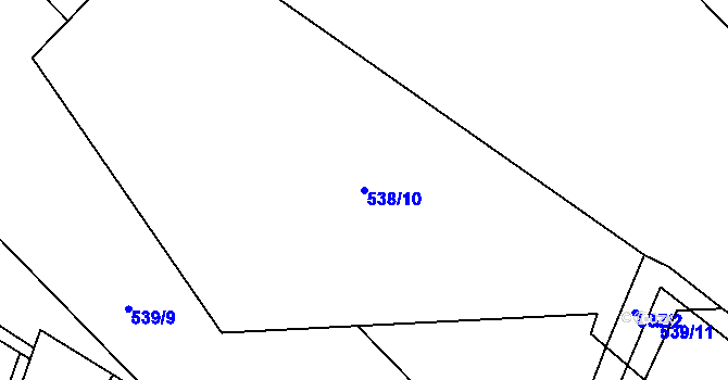 Parcela st. 538/10 v KÚ Popůvky nad Jihlavou, Katastrální mapa