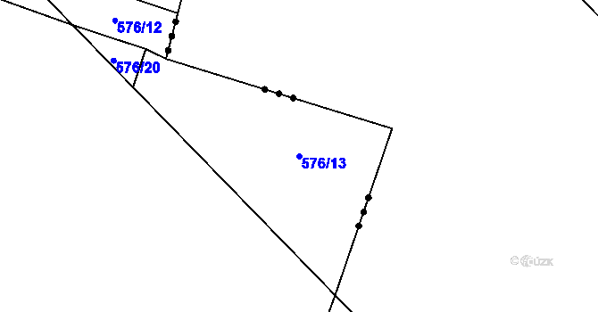 Parcela st. 576/13 v KÚ Popůvky nad Jihlavou, Katastrální mapa