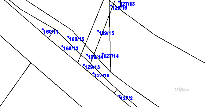 Parcela st. 127/14 v KÚ Popůvky nad Jihlavou, Katastrální mapa