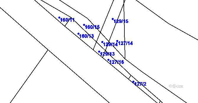 Parcela st. 129/13 v KÚ Popůvky nad Jihlavou, Katastrální mapa
