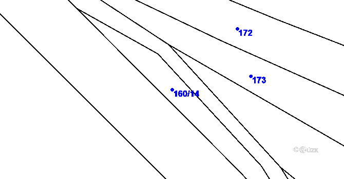 Parcela st. 160/14 v KÚ Popůvky nad Jihlavou, Katastrální mapa